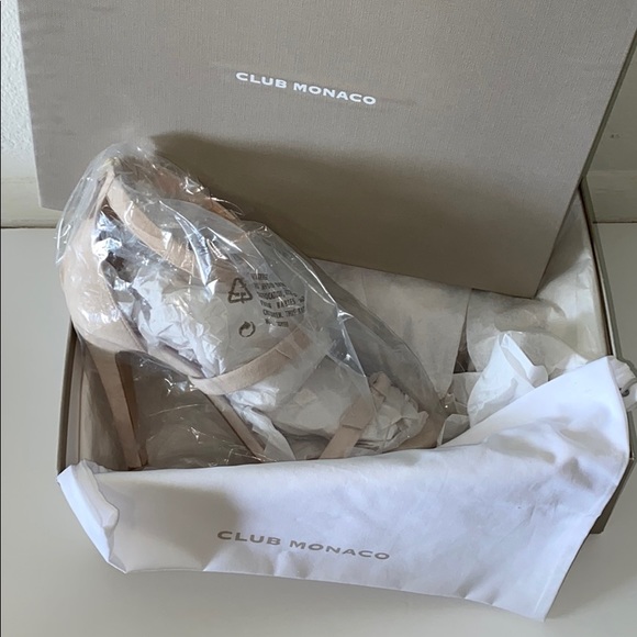 NIB Club Monaco Nude Bow Cedrika Sandals Heels - Picture 12 of 16